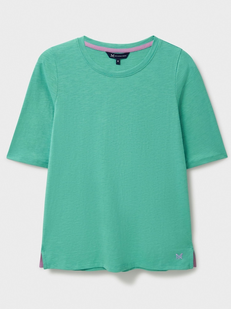 Crew Clothing Company Half Sleeve Slub 100% Cotton T-Shirt - Imagen 5 de 5