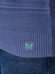 Crew Clothing Company Blue Tali Collared Jumper - Image 4 of 5