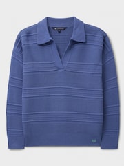 Crew Clothing Company Blue Tali Collared Jumper - Image 5 of 5