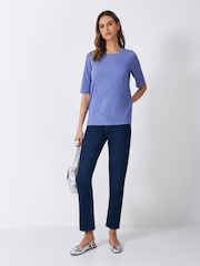 Crew Clothing Half Sleeve Slub 100% Cotton T-Shirt - صورة 2 من 5