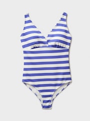 Crew Clothing Company Blue Striped Scallop-Edge Swimsuit - Image 5 of 5