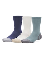 Under Armour Blue Navy Performance Tech Crew Socks 3 Pack - Image 1 of 3
