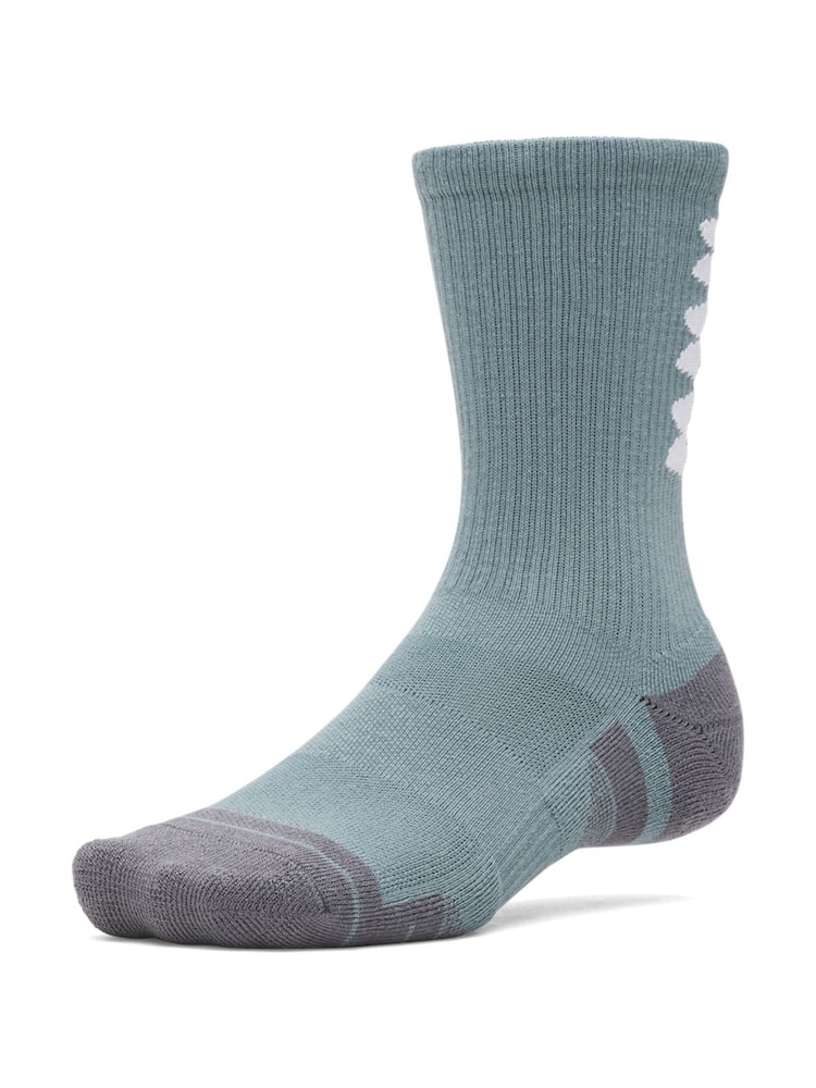 Under Armour Light Blue Perf Tech Nov Crew Socks 3 Pack - Image 2 of 3