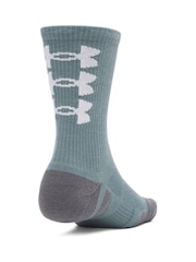 Under Armour Light Blue Perf Tech Nov Crew Socks 3 Pack - Image 3 of 3
