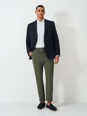 Crew Clothing Blue Cotton Linen Blazer - Image 3 of 5