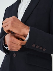 Crew Clothing Blue Cotton Linen Blazer - Image 4 of 5