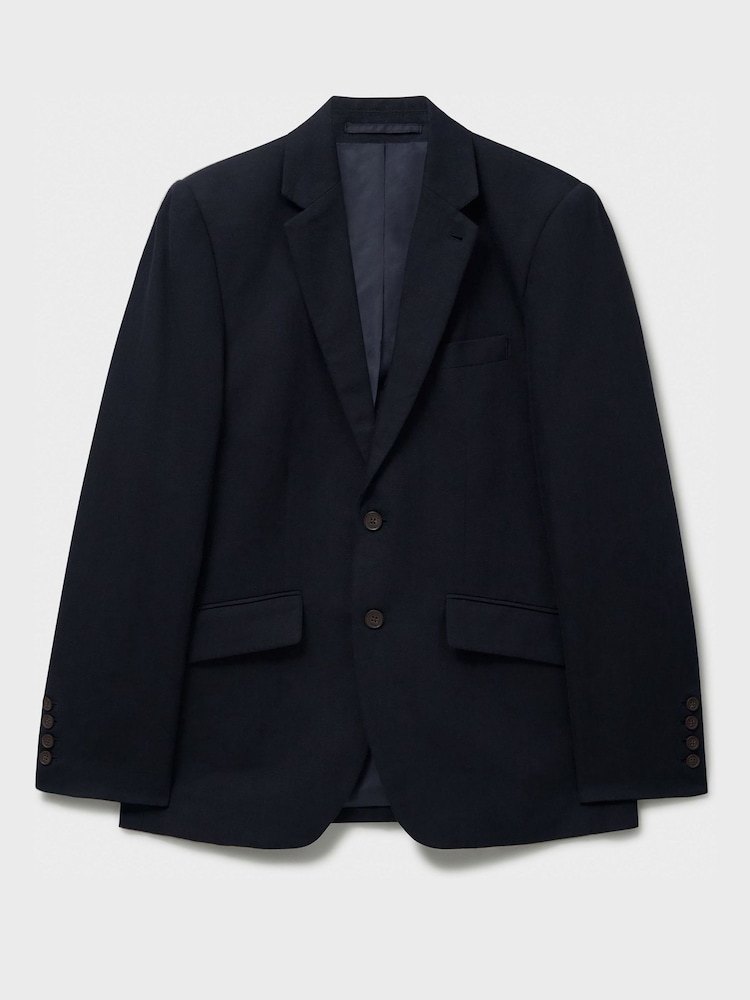 Crew Clothing Blue Cotton Linen Blazer - Image 5 of 5 Crew Clothing Blue Cotton Linen Blazer - Image 5 of 5