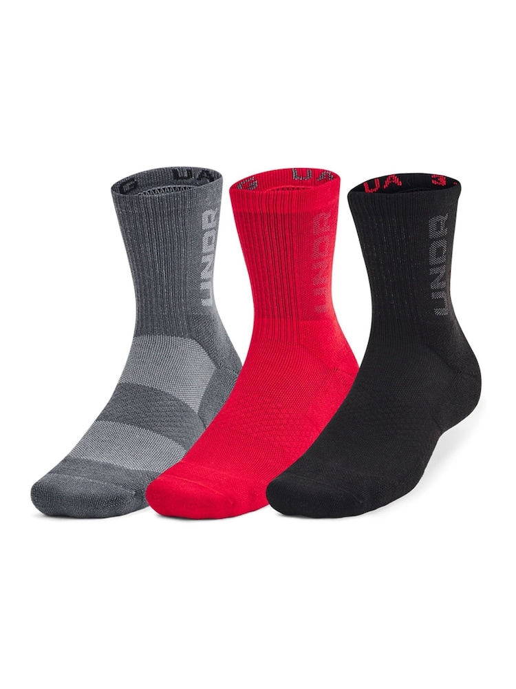 Under Armour Red Marun UA 3-Maker 3pk Mid-Crew - Image 1 of 4