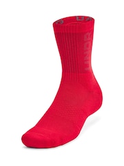 Under Armour Red Marun UA 3-Maker 3pk Mid-Crew - Image 2 of 4