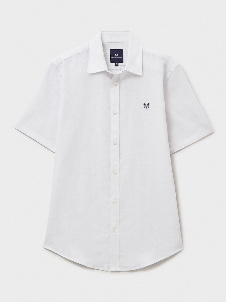 Льняная рубашка с коротким рукавом Crew Clothing Company - Изображение 5 из 5