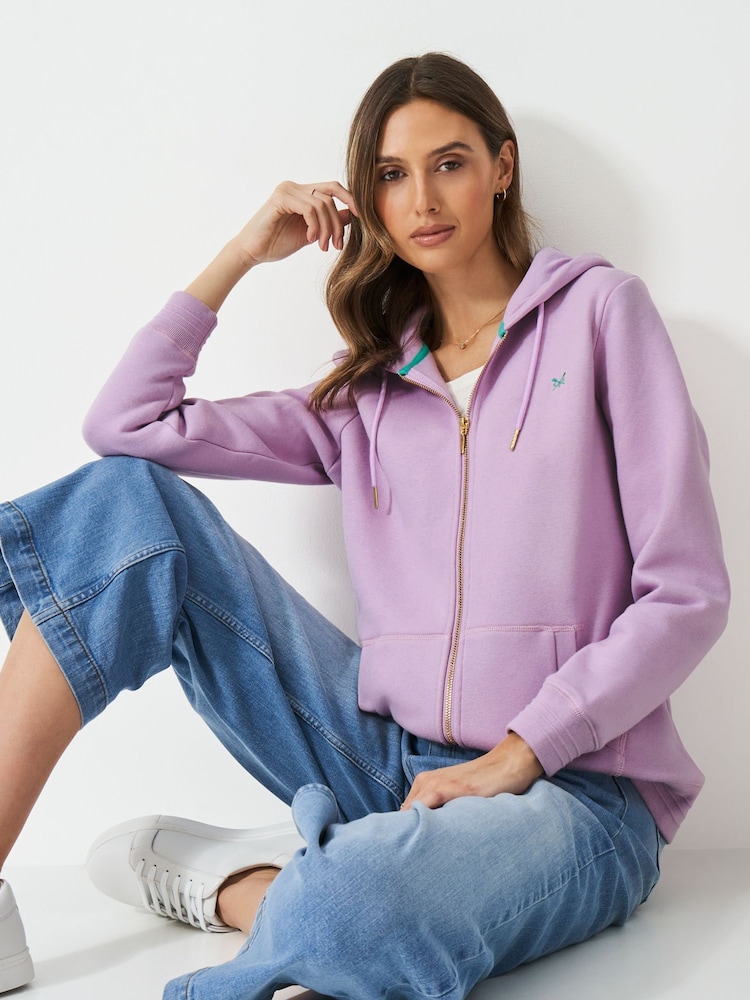 Crew Clothing Company Pink Heritage Zip Through Hoodie - Image 1 of 5