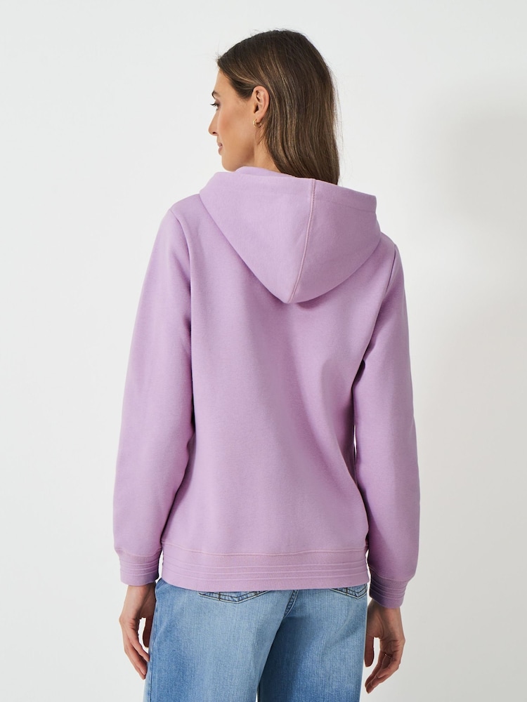 Crew Clothing Company Pink Heritage Zip Through Hoodie - Image 2 of 5 Crew Clothing Company Pink Heritage Zip Through Hoodie - Image 2 of 5