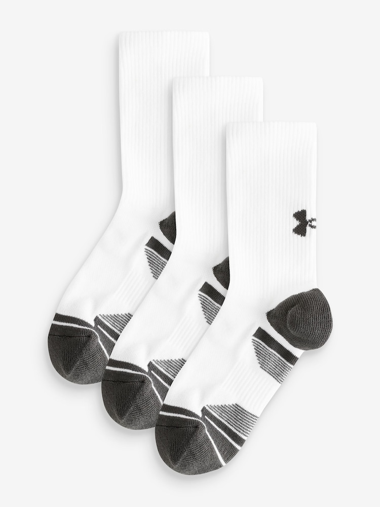 Under Armour White Junior Perform Tech Crew Socks 3 Pack - Image 1 of 6