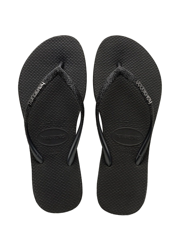 Havaianas Slim Sparkle Black Sandals - Image 1 of 6