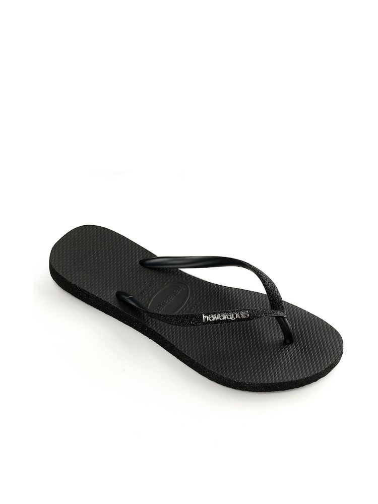 Havaianas Slim Sparkle Black Sandals - Image 2 of 6