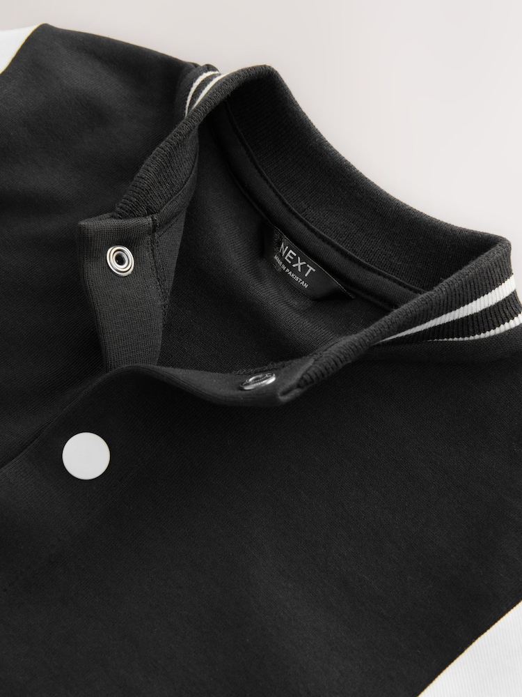 Black/Ecru Jersey Bomber Jacket (3mths-7yrs) - Image 5 of 5 Black/Ecru Jersey Bomber Jacket (3mths-7yrs) - Image 5 of 5