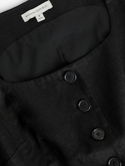 Banana Republic Black Linen Square-Neck Longline Waistcoat - Image 7 of 8