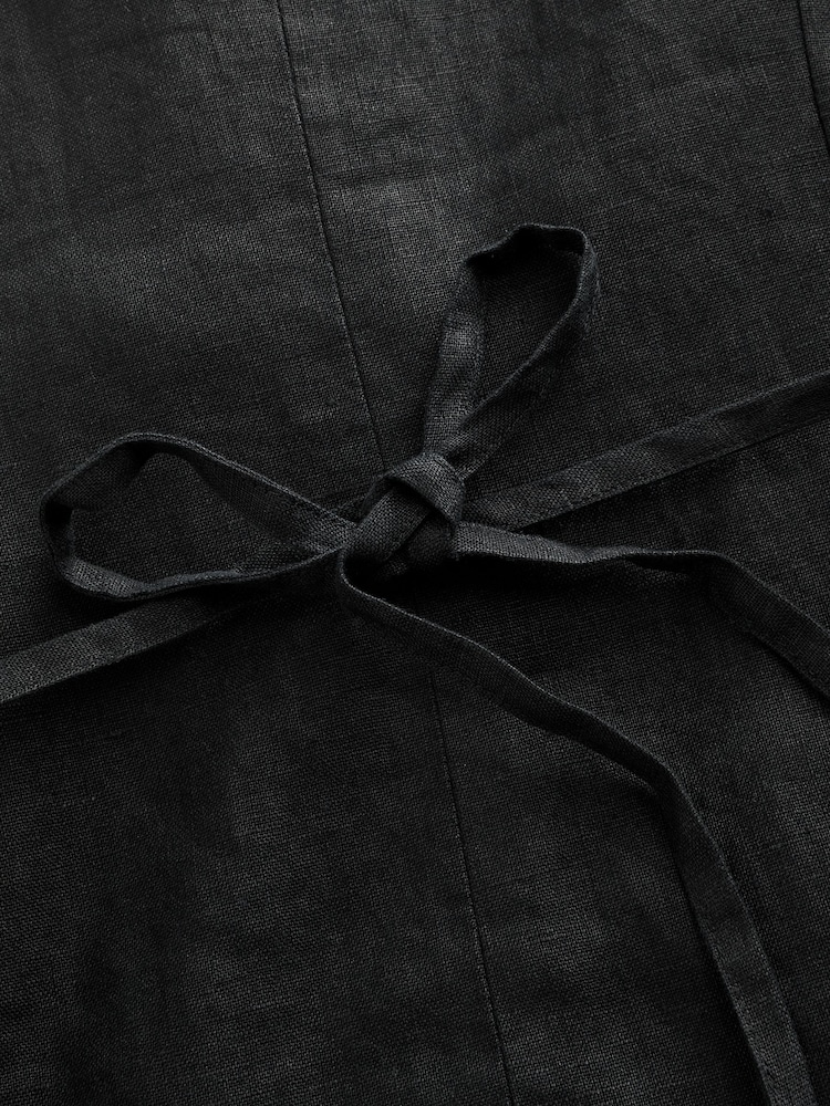 Banana Republic Black Linen Square-Neck Longline Waistcoat - Image 8 of 8