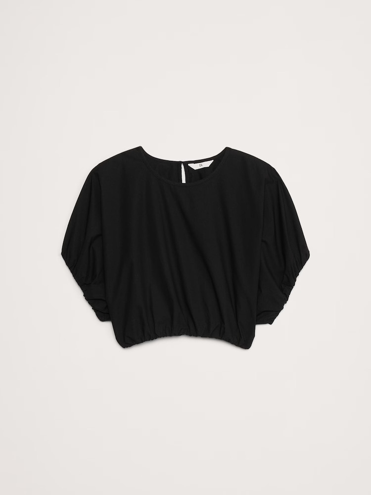 Zwart - Banana Republic Poplin top met bubbelzoom en cropped zoom - Image 4 of 4