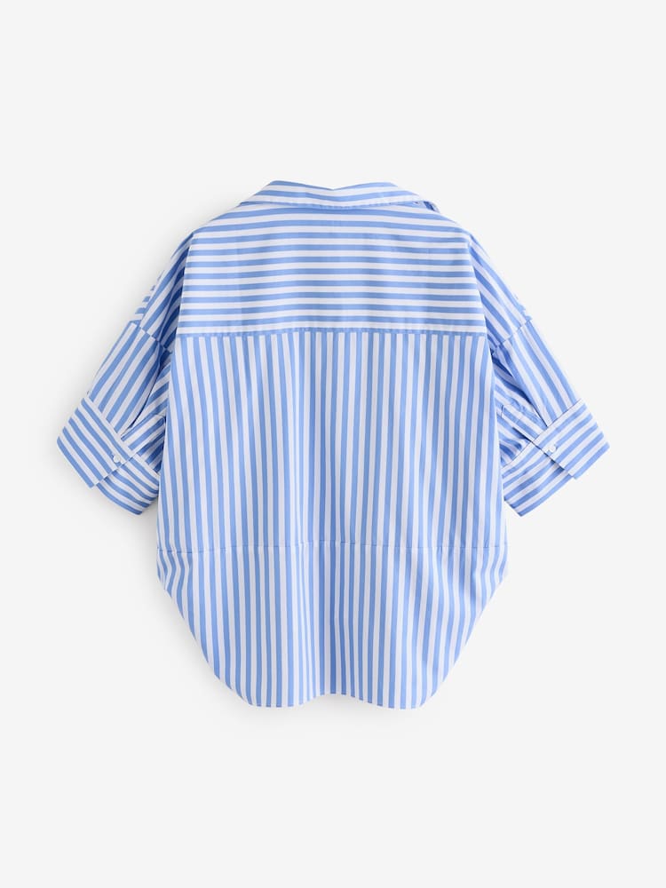 Banana Republic Blue Stripe The Oversized Popover Top - Image 5 of 7