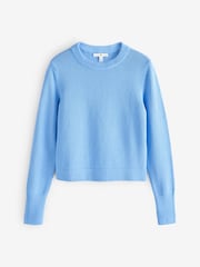 Banana Republic Blue Cotton-Silk Crew-Neck Jumper - Image 2 of 5