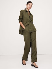 Banana Republic Khaki Green The Everyday Linen Shirt - Image 1 of 1