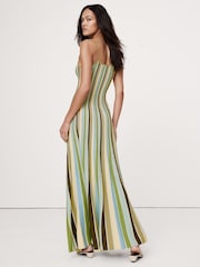 Banana Republic Green Sculpted Stripe Maxi Dress - Image 2 of 4