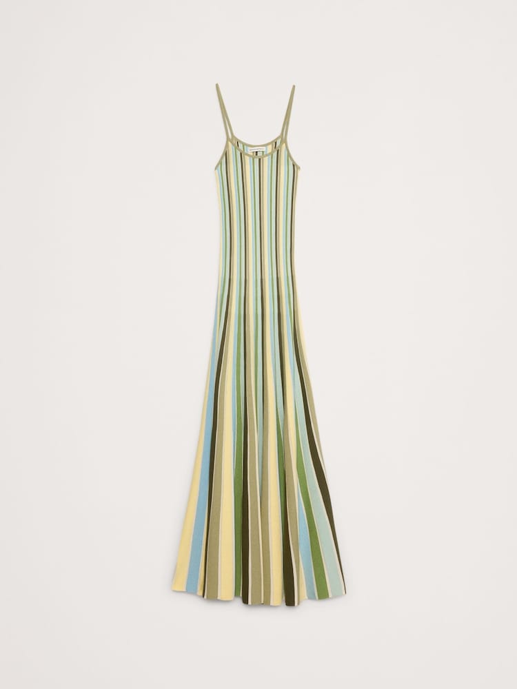 Banana Republic Green Sculpted Stripe Maxi Dress - Image 4 of 4