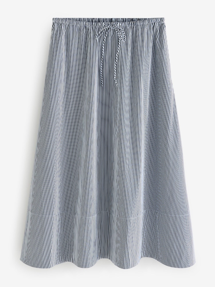 Raya azul - Falda larga de popelina de Banana Republic - Imagen 2 de 6