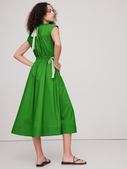 Зеленый - Banana Republic Oversized Cotton Poplin Tie-Waist Maxi Dress - Image 2 of 4