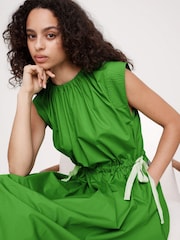 Зеленый - Banana Republic Oversized Cotton Poplin Tie-Waist Maxi Dress - Image 3 of 4