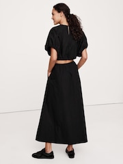 Banana Republic Black Poplin Maxi Skirt - Image 2 of 8