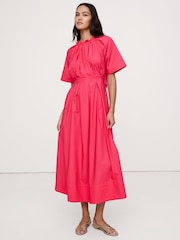 Banana Republic Pink Poplin Tie-Back Maxi Dress - Image 1 of 5