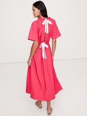 Banana Republic Pink Poplin Tie-Back Maxi Dress - Image 2 of 5