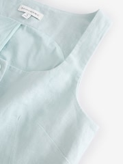 Banana Republic Light Blue Linen Square-Neck Longline Waistcoat - Image 4 of 4