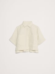 Banana Republic Beige Boxy Linen Cropped Shirt - Image 5 of 5