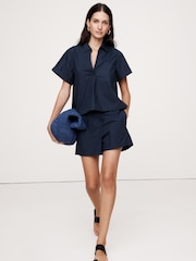 Banana Republic Navy Blue The Oversized Popover Top - Image 1 of 3