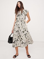 Banana Republic White Poplin Tie-Waist Maxi Dress - Image 1 of 6