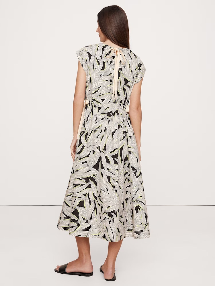 Banana Republic White Poplin Tie-Waist Maxi Dress - Image 2 of 6