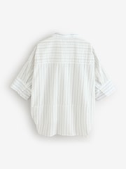 Banana Republic White Stripe The Oversized Popover Top - Image 5 of 7