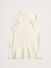 Banana Republic White Signature 100% Silk Sleeveless Tank Top - Image 4 of 4
