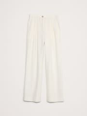 Banana Republic White Soho High-Waisted Wide-Leg Linen Trousers - Image 5 of 5