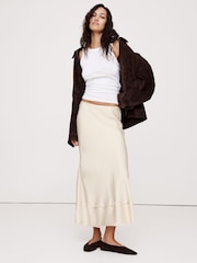 Crème - Banana Republic satijnen midirok - Image 1 of 5