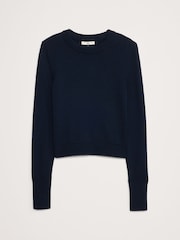 Banana Republic Navy Blue Cotton-Silk Crew-Neck Jumper - Image 1 of 2