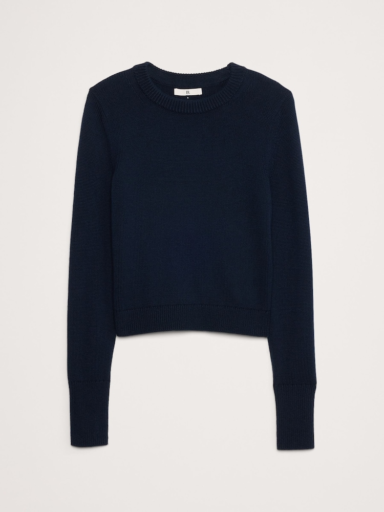 Banana Republic Navy Blue Cotton-Silk Crew-Neck Jumper - Image 1 of 2