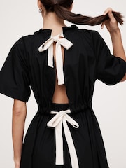 Banana Republic Black Poplin Tie-Back Maxi Dress - Image 2 of 2