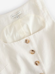 Banana Republic Cream 100% Linen Square-Neck Longline Waistcoat - Image 6 of 7