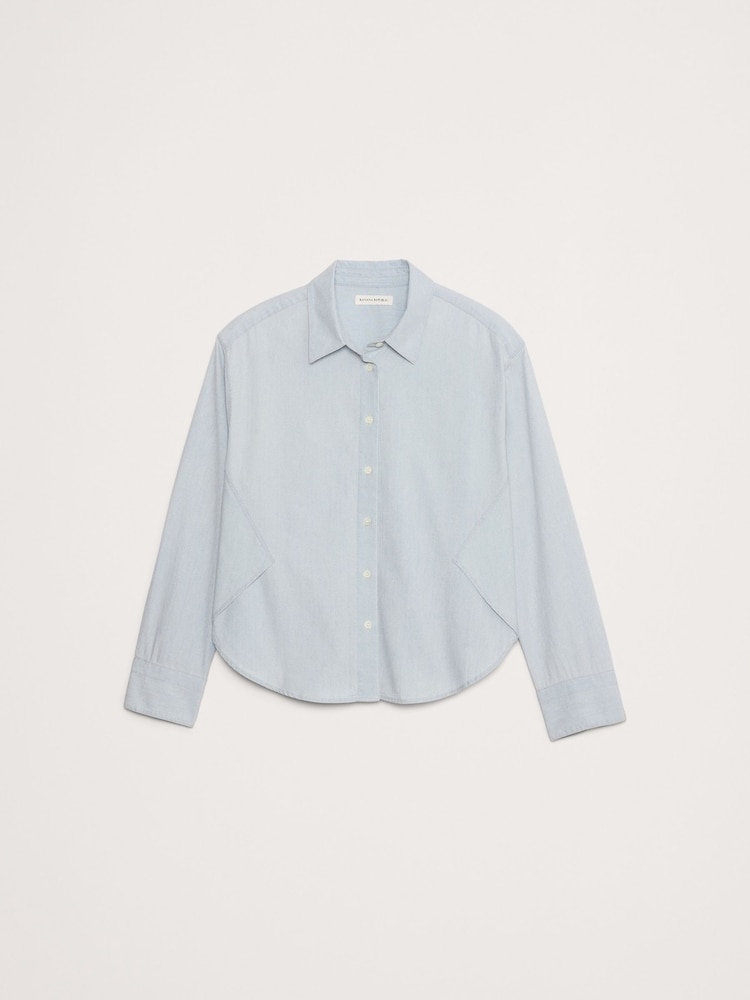 Banana Republic Oversize-Chambray-Hemd mit seitlichem Schlitz - Bild 4 von 4