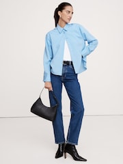 Banana Republic Blue Oversized Side-Split Shirt - Image 1 of 1
