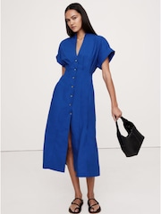 Banana Republic Blue Poplin Shirt Dress - Image 1 of 4